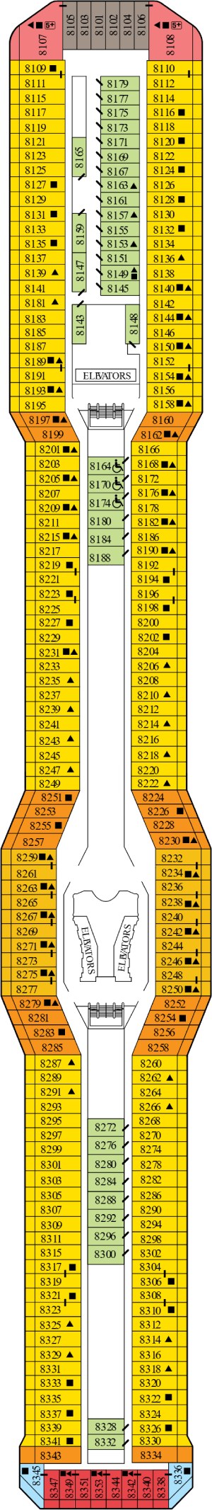 Celebrity Equinox Deck 8 Vista deck plan