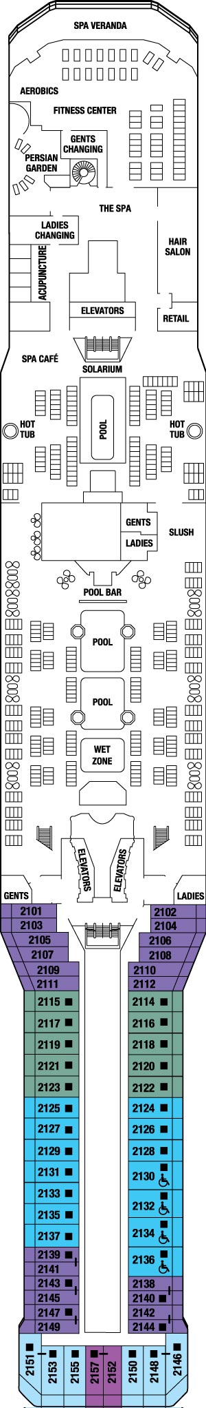 Celebrity Eclipse Deck 12 - Resort Deck deck plan