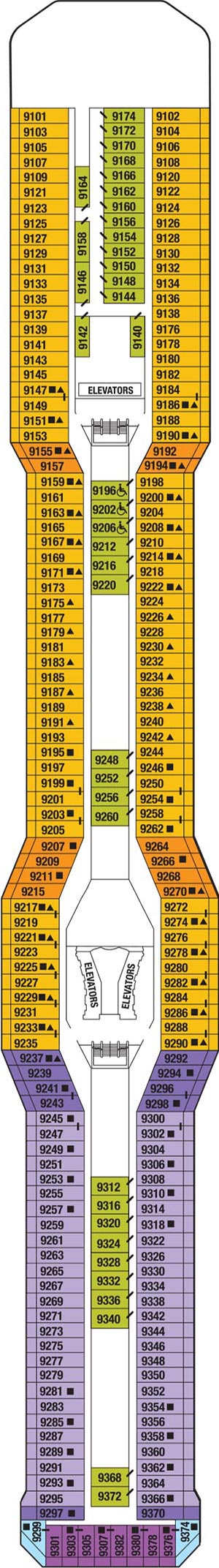 Celebrity Eclipse Deck 9 - Panorama Deck deck plan