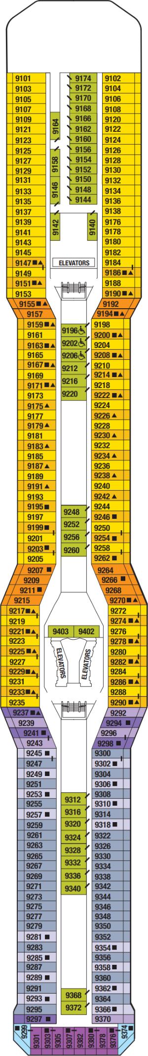 Celebrity Eclipse Deck 9 - Panorama Deck deck plan