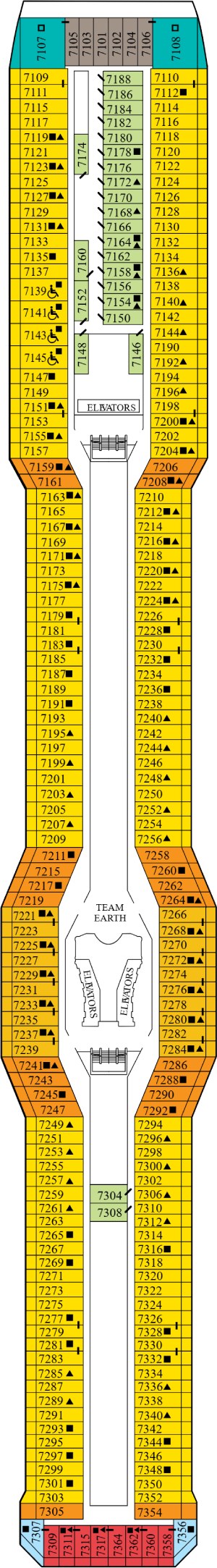 Celebrity Eclipse Deck 7 - Sunrise Deck deck plan