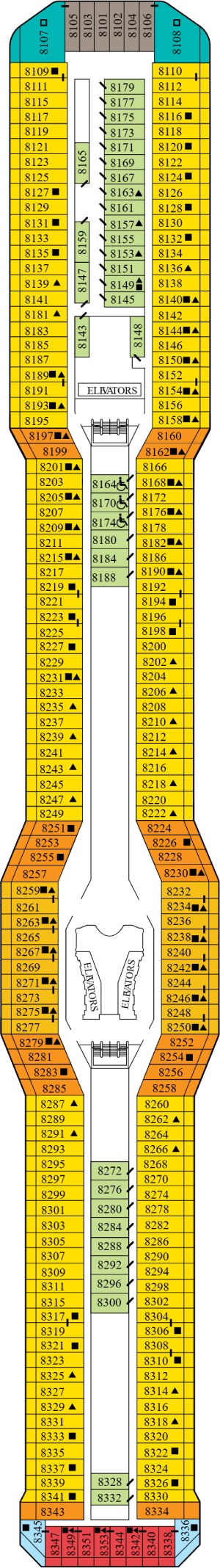 Celebrity Eclipse Deck 8 - Vista Deck deck plan