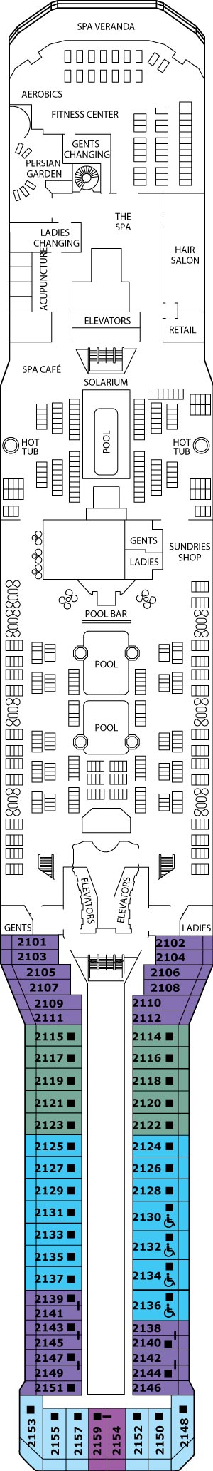 Celebrity Silhouette Deck 12 - Resort Deck deck plan