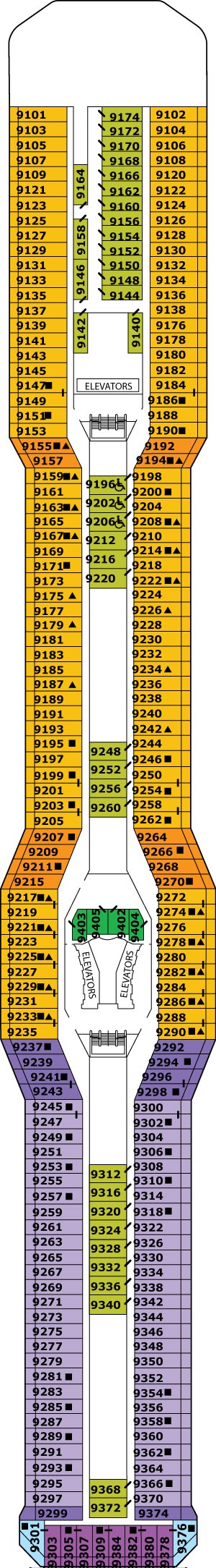 Celebrity Silhouette Deck 9 - Panorama Deck deck plan