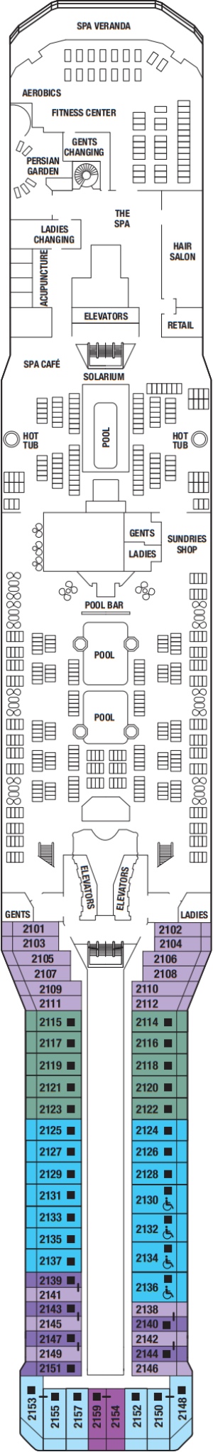 Celebrity Silhouette Deck 12 - Resort Deck deck plan