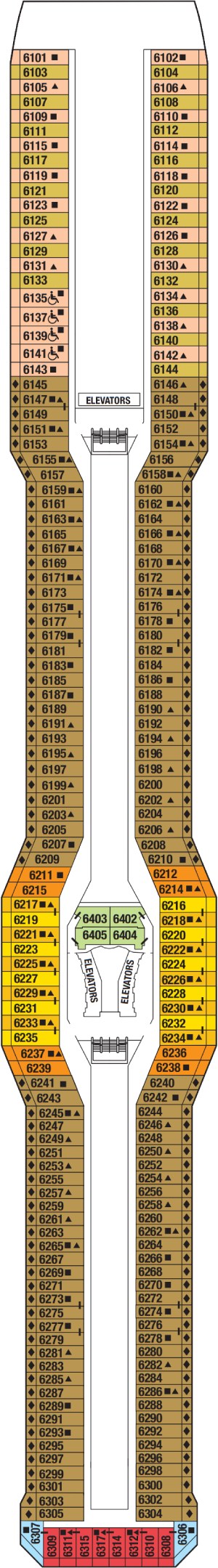 Celebrity Silhouette Deck 6 - Continental Deck deck plan