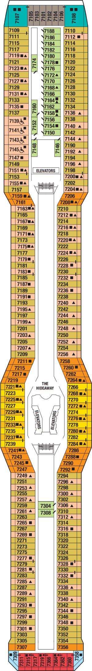 Celebrity Silhouette Deck 7 - Sunrise Deck deck plan
