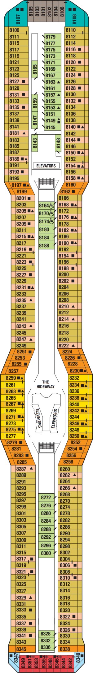 Celebrity Silhouette Deck 8 - Vista Deck deck plan