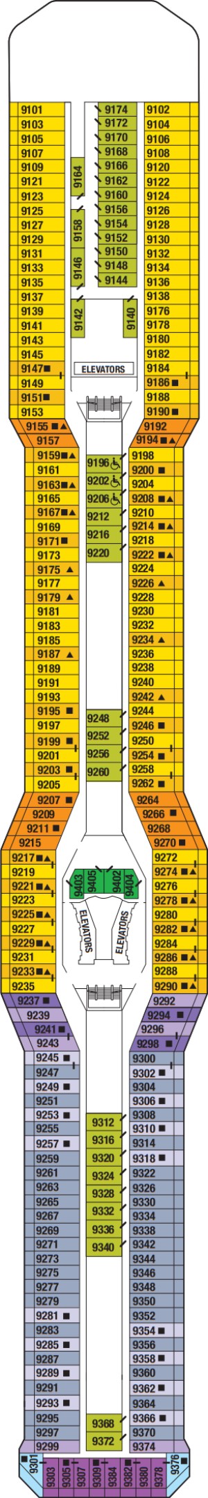 Celebrity Silhouette Deck 9 - Panorama Deck deck plan