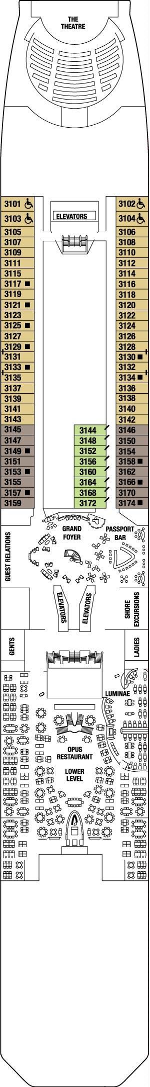 Celebrity Reflection Deck 3 - Plaza Deck deck plan