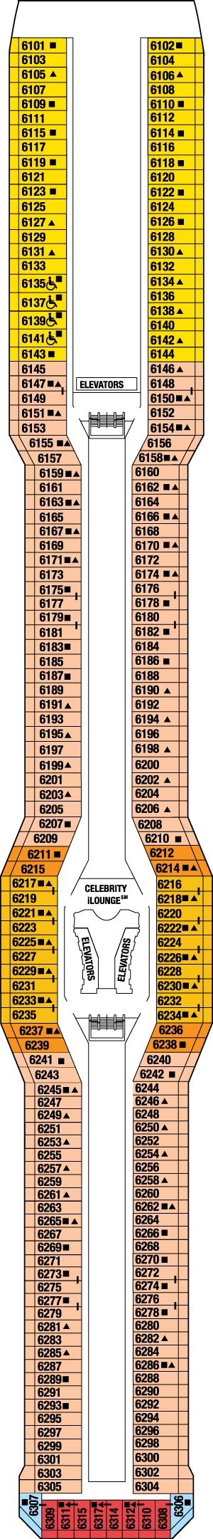 Celebrity Reflection Deck 6 - Continental Deck deck plan