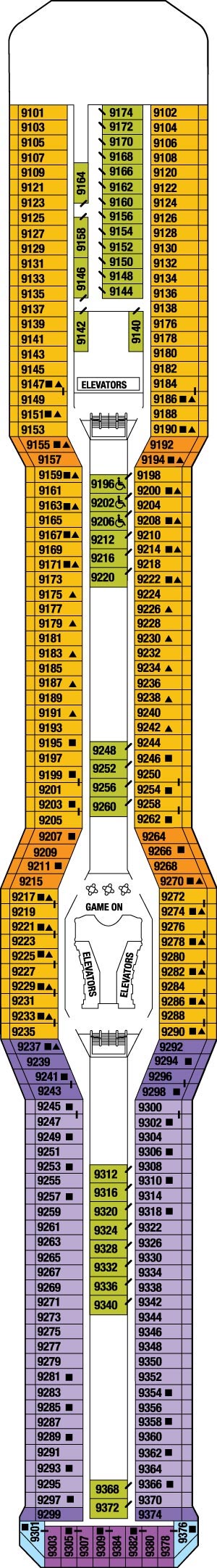 Celebrity Reflection Deck 9 - Panorama Deck deck plan