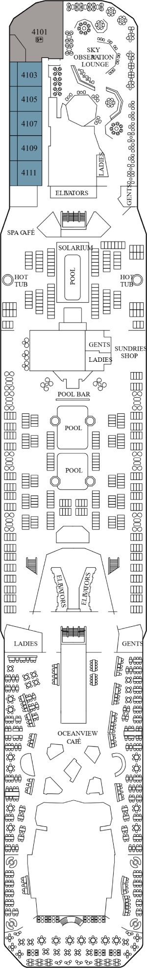Celebrity Reflection Deck 14 - Lido Deck deck plan