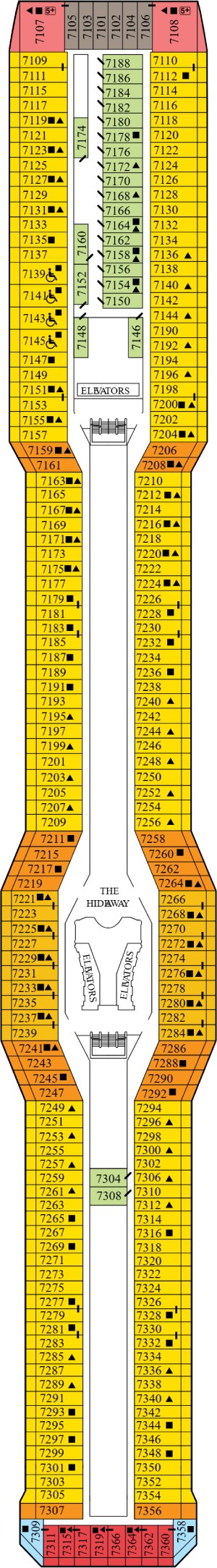 Celebrity Reflection Deck 7 - Sunrise Deck deck plan