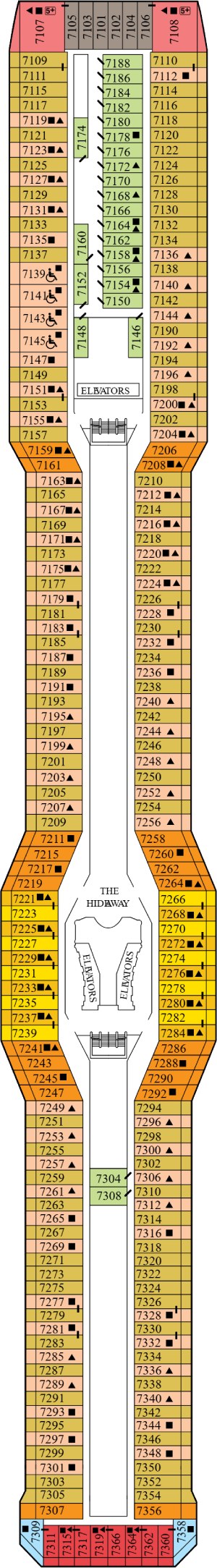 Celebrity Reflection Deck 7 - Sunrise Deck deck plan