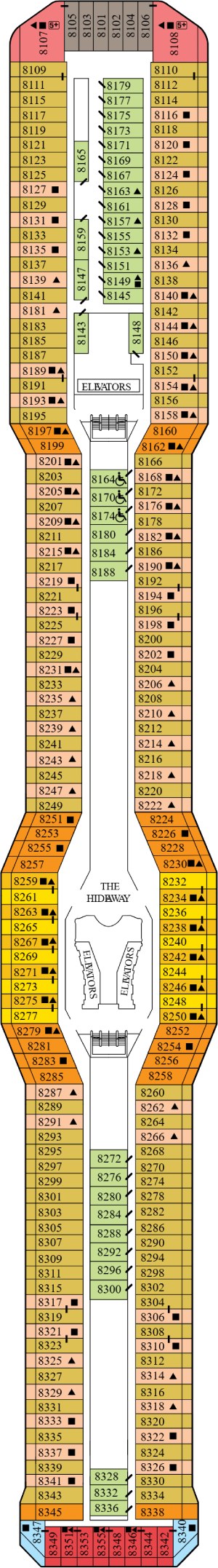 Celebrity Reflection Deck 8 - Vista Deck deck plan