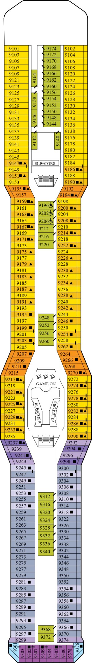 Celebrity Reflection Deck 9 - Panorama Deck deck plan