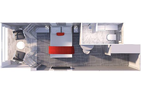 Edge Stateroom with Infinite Veranda Single