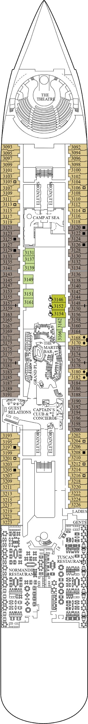 Celebrity Ascent Deck 3 deck plan