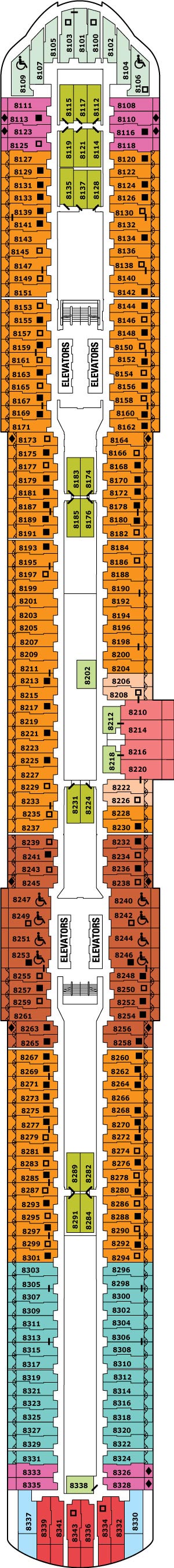 Celebrity Xcel Deck 8 deck plan