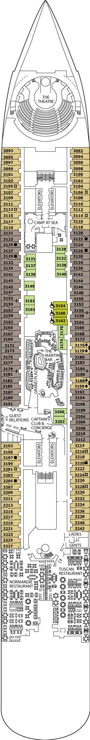 Celebrity Xcel Deck 3 deck plan