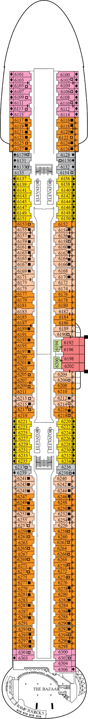 Celebrity Xcel Deck 6 deck plan
