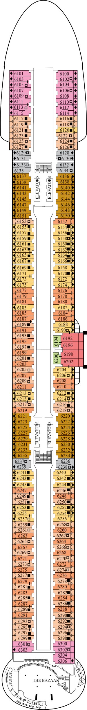 Celebrity Xcel Deck 6 deck plan