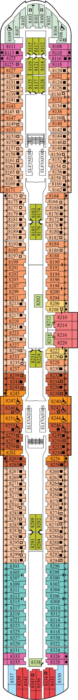 Celebrity Xcel Deck 8 deck plan