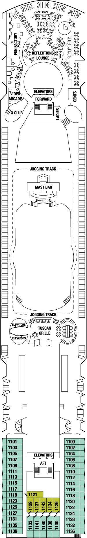 Celebrity Constellation Deck 11 - Sunrise Deck deck plan