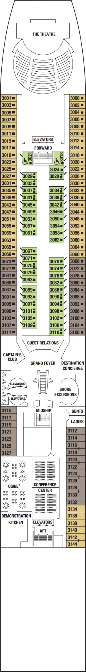 Celebrity Constellation Deck 3 - Plaza Deck deck plan