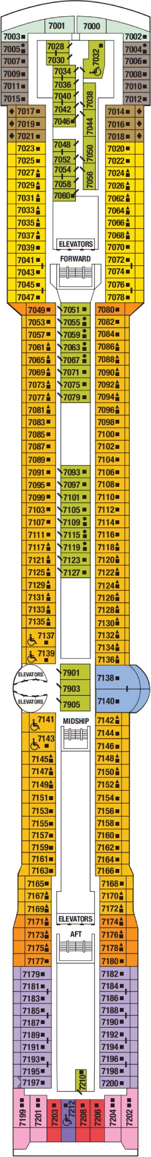 Celebrity Constellation Deck 7 - Vista Deck deck plan