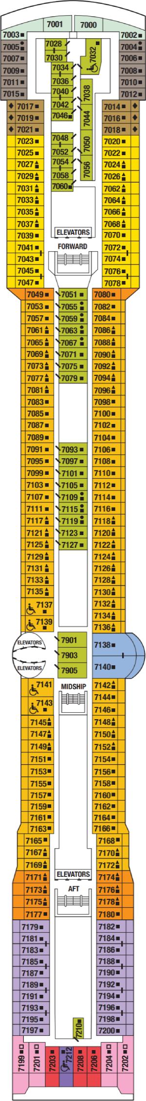 Celebrity Infinity Deck 7 - Vista Deck deck plan