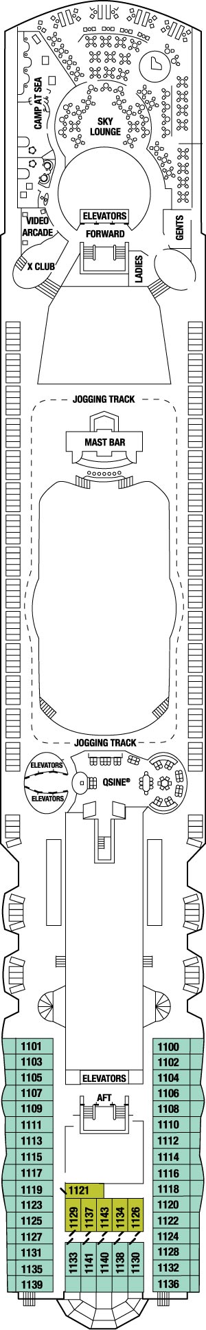 Celebrity Millennium Deck 11 - Sunrise Deck deck plan