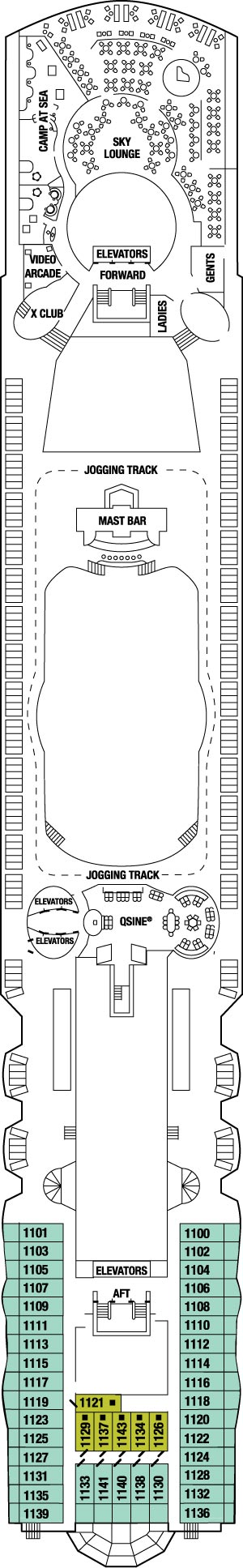Celebrity Summit Deck 11 - Sunrise Deck deck plan