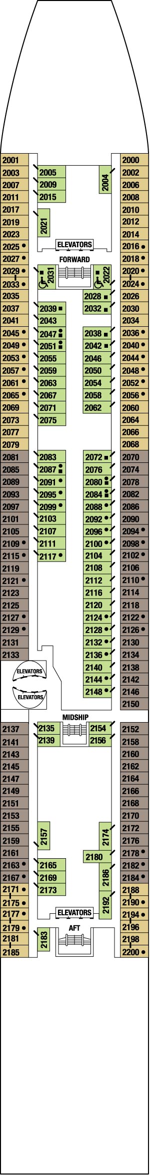 Celebrity Summit Deck 2 - Continental Deck deck plan