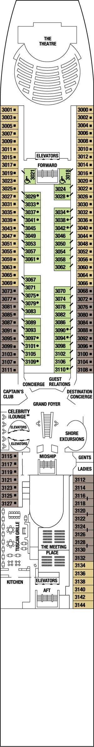 Celebrity Summit Deck 3 - Plaza Deck deck plan