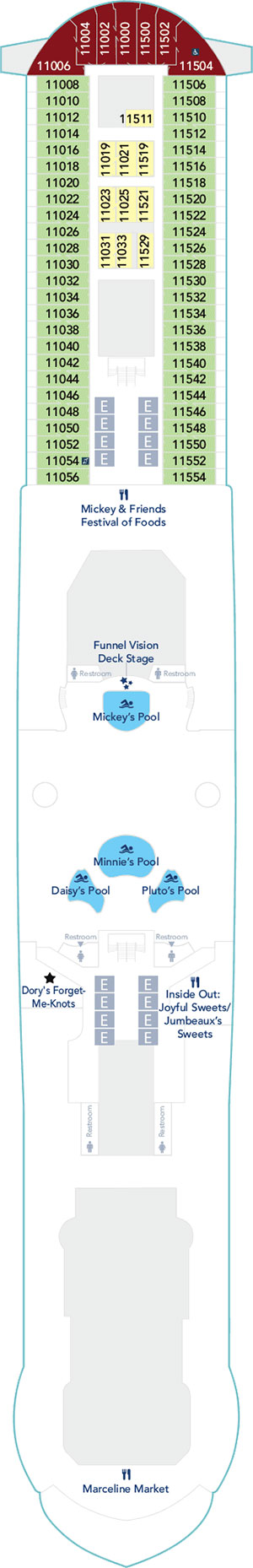 Disney Treasure Deck 11 deck plan