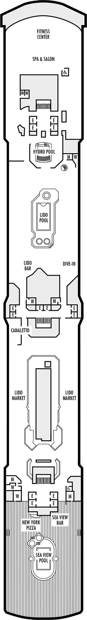 Eurodam Deck 9 - Lido deck deck plan