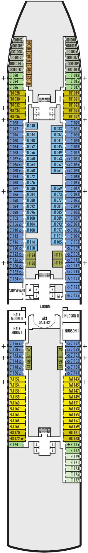 Koningsdam Deck 1 - Main Deck deck plan
