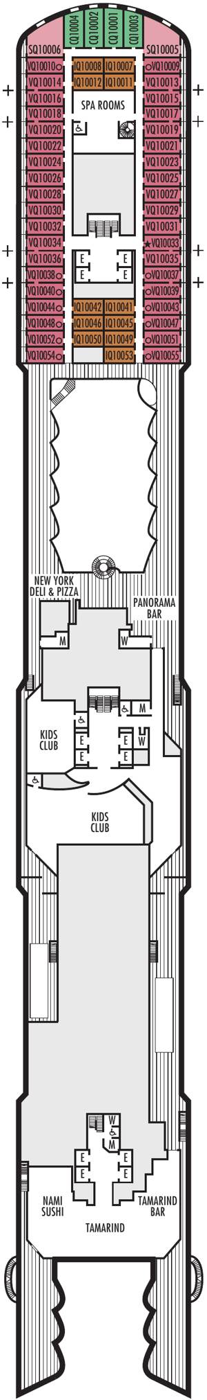 Koningsdam Deck 10 - Panorama Deck deck plan