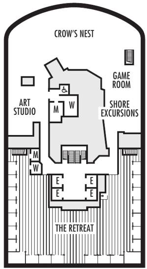 Koningsdam Deck 12 - Observation Deck deck plan