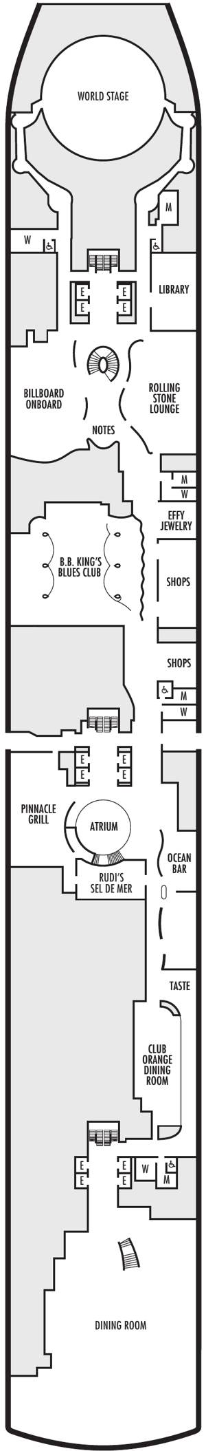 Koningsdam Deck 2 - Plaza Deck deck plan