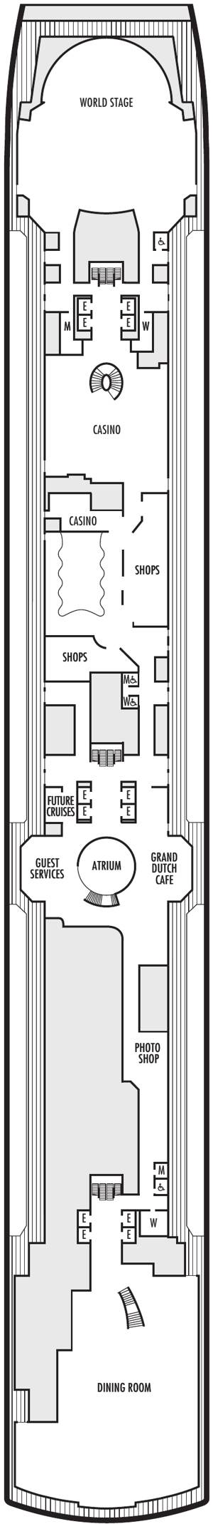 Koningsdam Deck 3 - Promenade Deck deck plan