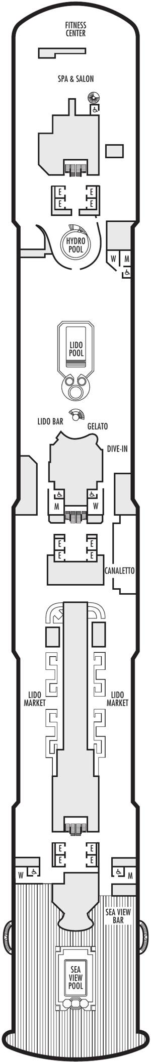 Koningsdam Deck 9 - Lido Deck deck plan