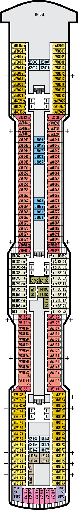 Nieuw Statendam Deck 8 deck plan