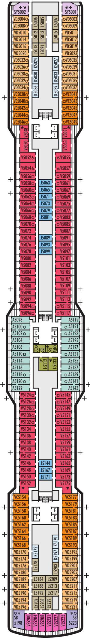 Nieuw Statendam Deck 5 deck plan