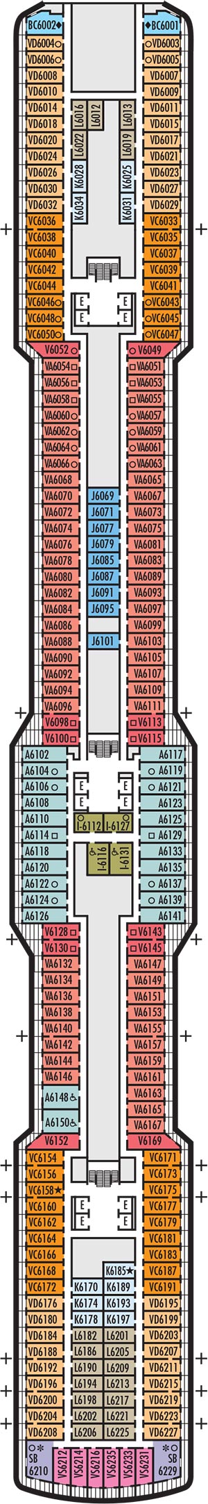 Rotterdam Deck 6 deck plan