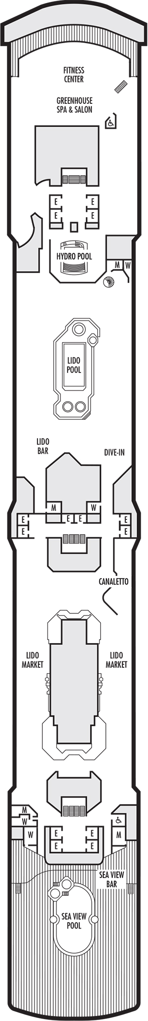 Noordam Deck 9 - Lido Deck deck plan
