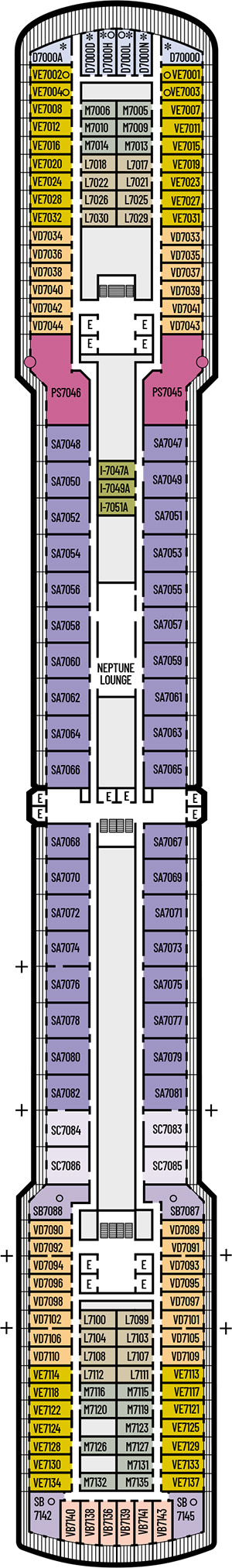 Noordam Deck 7 - Rotterdam Deck deck plan