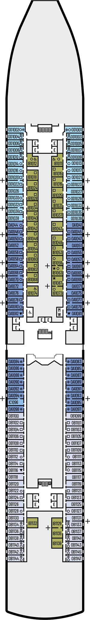 Oosterdam Deck 1 - Main Deck deck plan